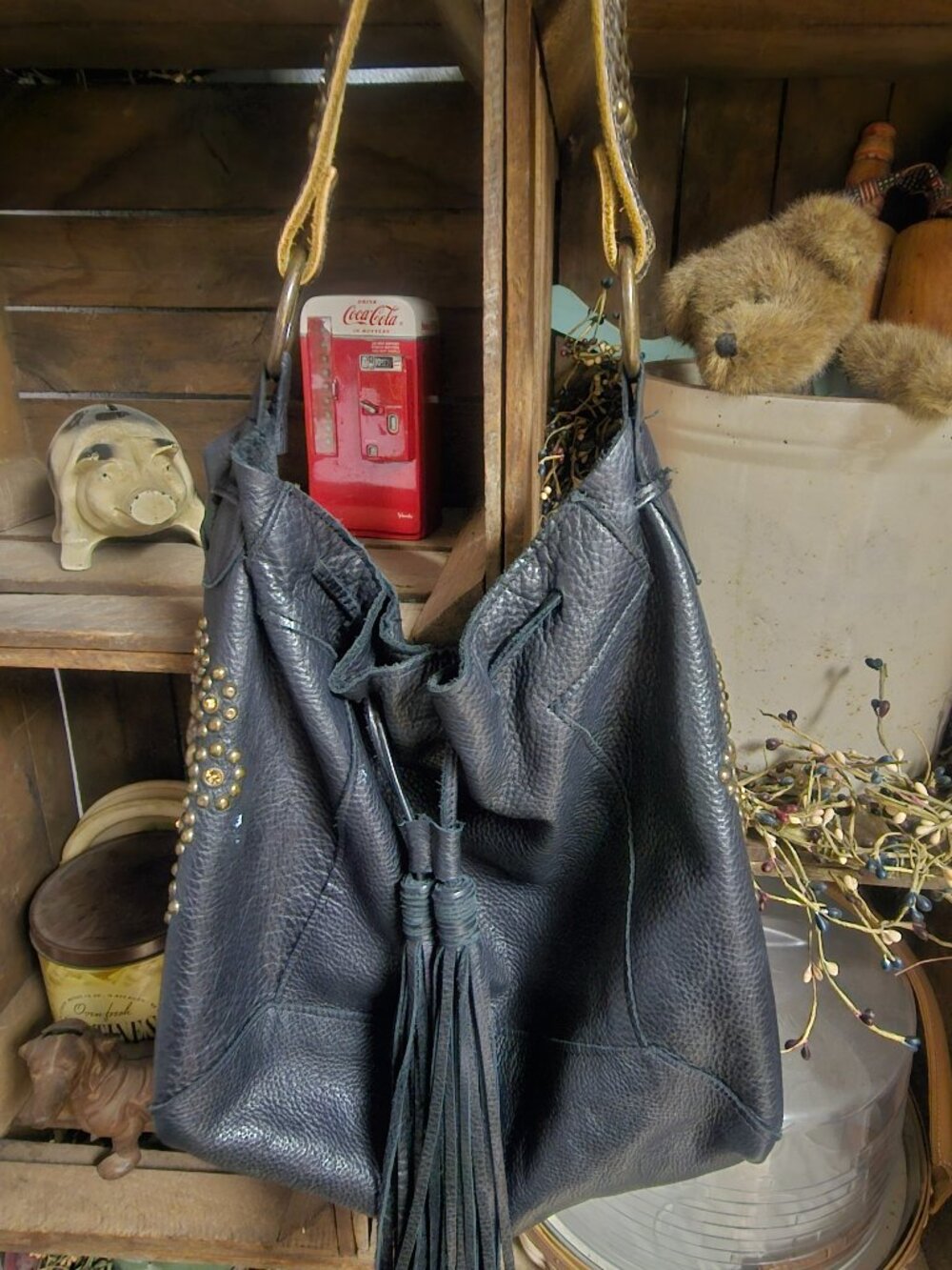 Two bar west leather purse